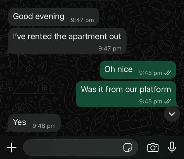 WhatsApp testimonial from Verified User